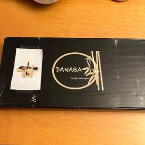 Charcuterie board with wine holder